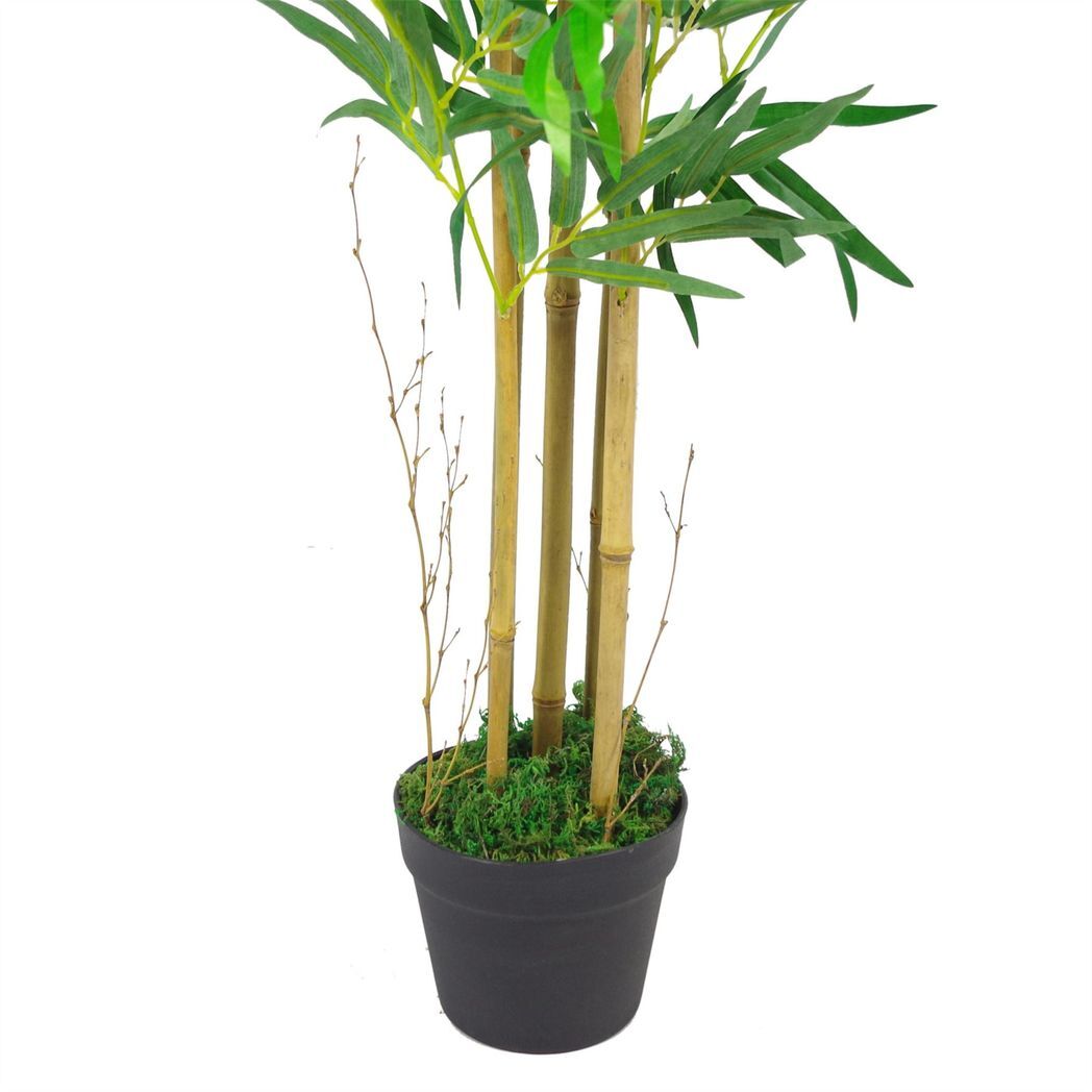 150cm (5ft) Natural Look Artificial Bamboo Plants Trees - XL with Copper Metal Planter