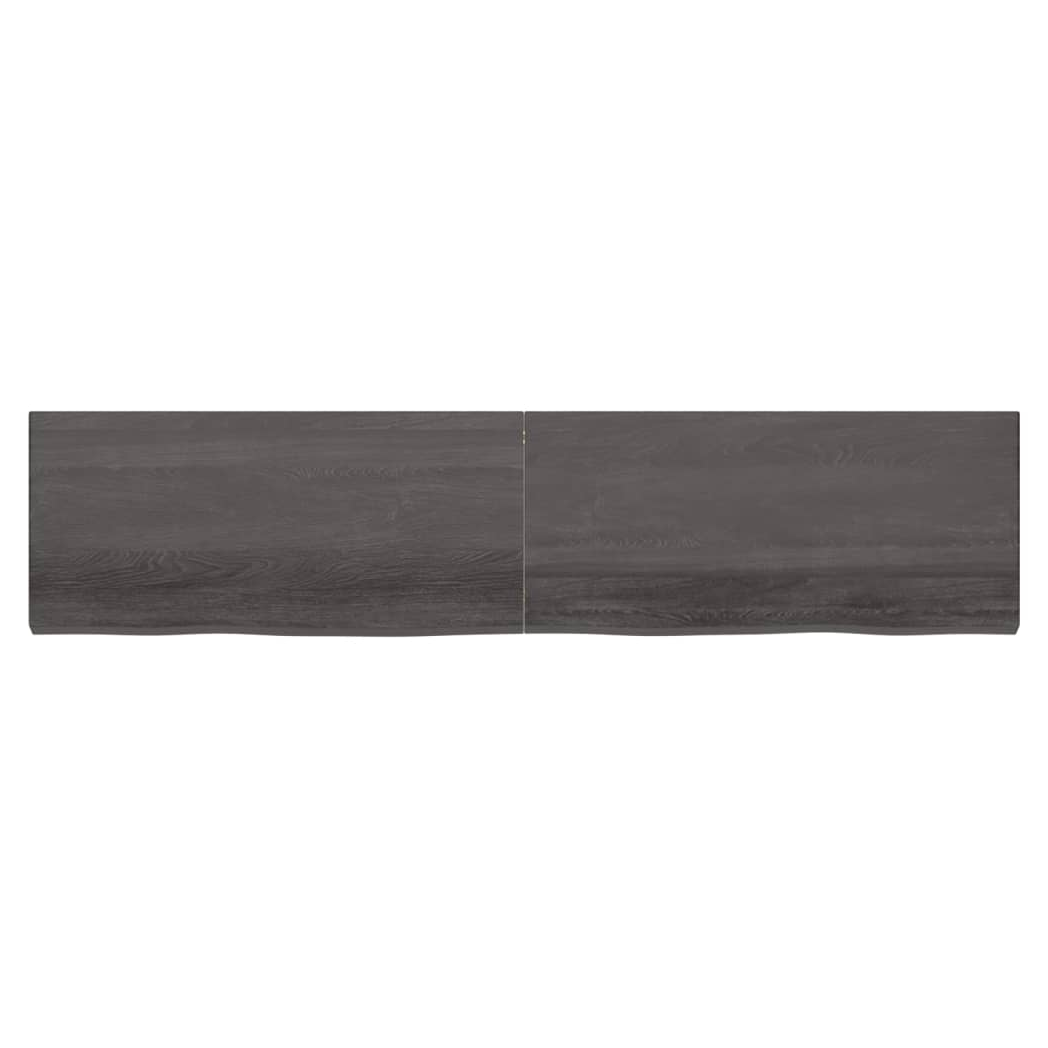 Bathroom Countertop Dark Brown 220x50x(2-6) cm Treated Solid Wood