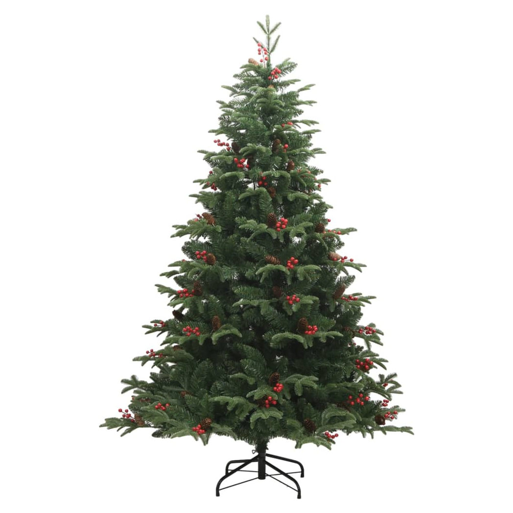 Artificial Hinged Christmas Tree with Cones and Berries 240 cm