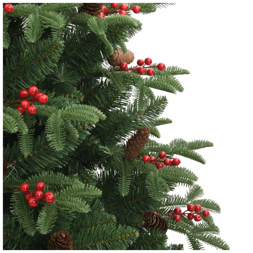 Artificial Hinged Christmas Tree with Cones and Berries 240 cm