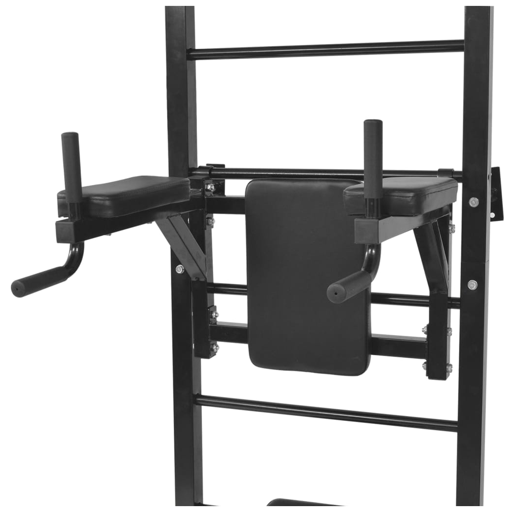 Wall-mounted Multi-functional Fitness Power Tower Black