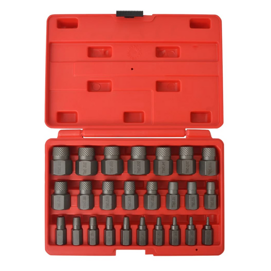 25 Piece Multi-Spline Screw Extractor Set Steel