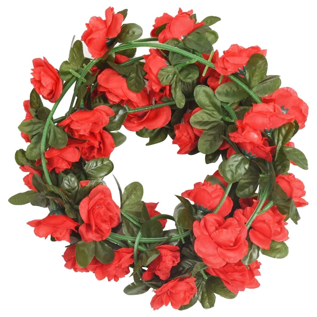 Artificial Flower Garlands 6 pcs Red 240 cm