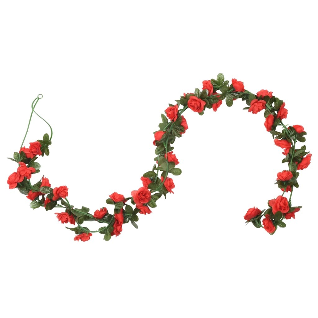 Artificial Flower Garlands 6 pcs Red 240 cm