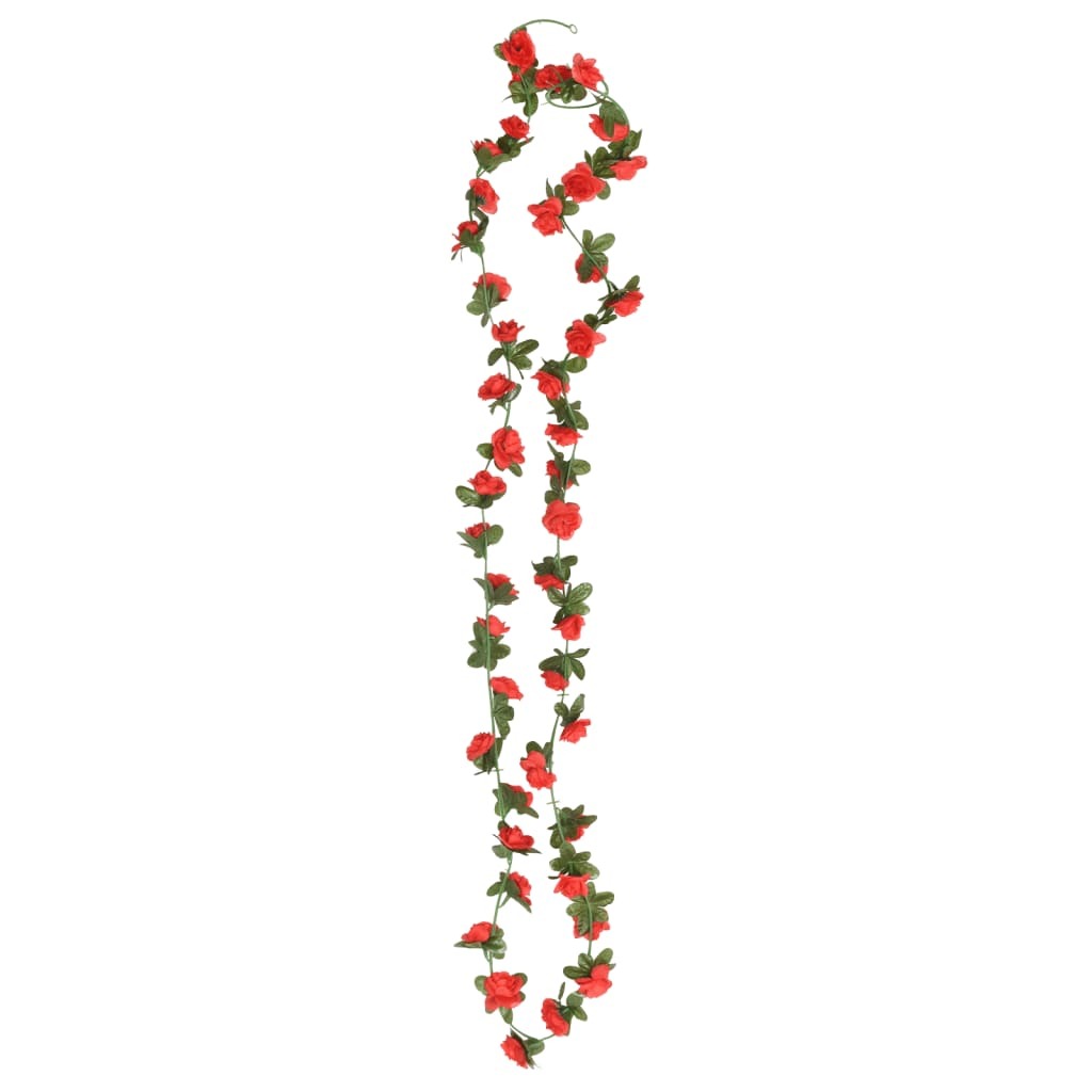 Artificial Flower Garlands 6 pcs Red 240 cm