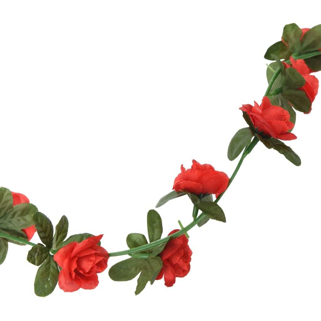 Artificial Flower Garlands 6 pcs Red 240 cm