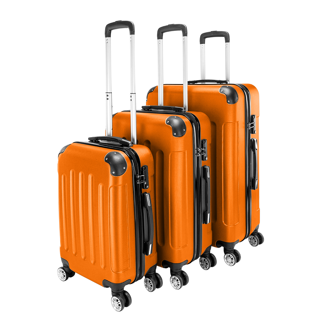 3-in-1 Portable ABS Trolley Case 20" / 24" / 28" Orange