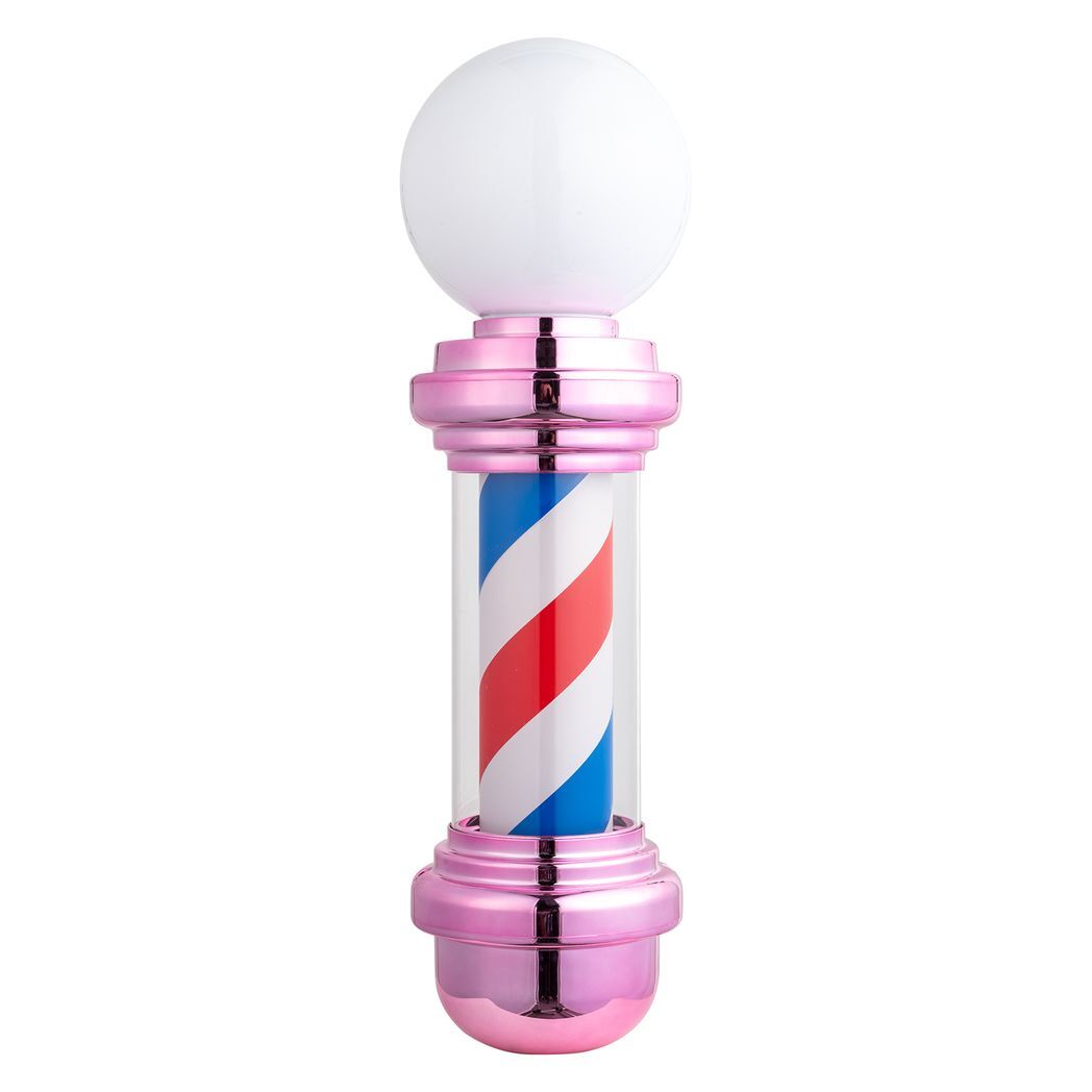 27" Barber Pole LED Light Pink,Classic Style Hair Salon Barber Shop Open Sign,Rotating Red White Blue LED Strips,IP44 Waterproof Save Energy