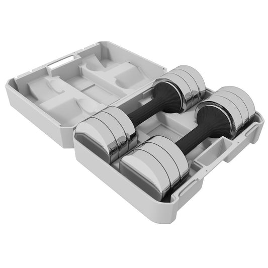 Adjustable Dumbbells Set, Free weights with Storage Box, 10kg x 2