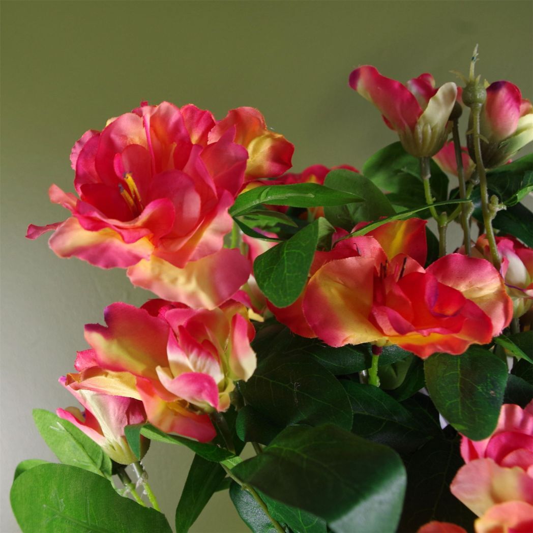 Artificial Rhododendron Flowering Plant Orange