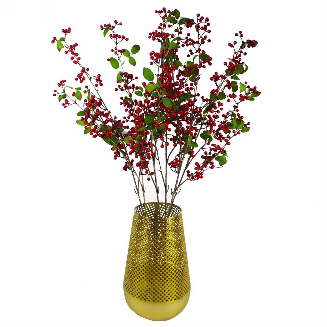 80cm Artificial Red Christmas Berry Spray