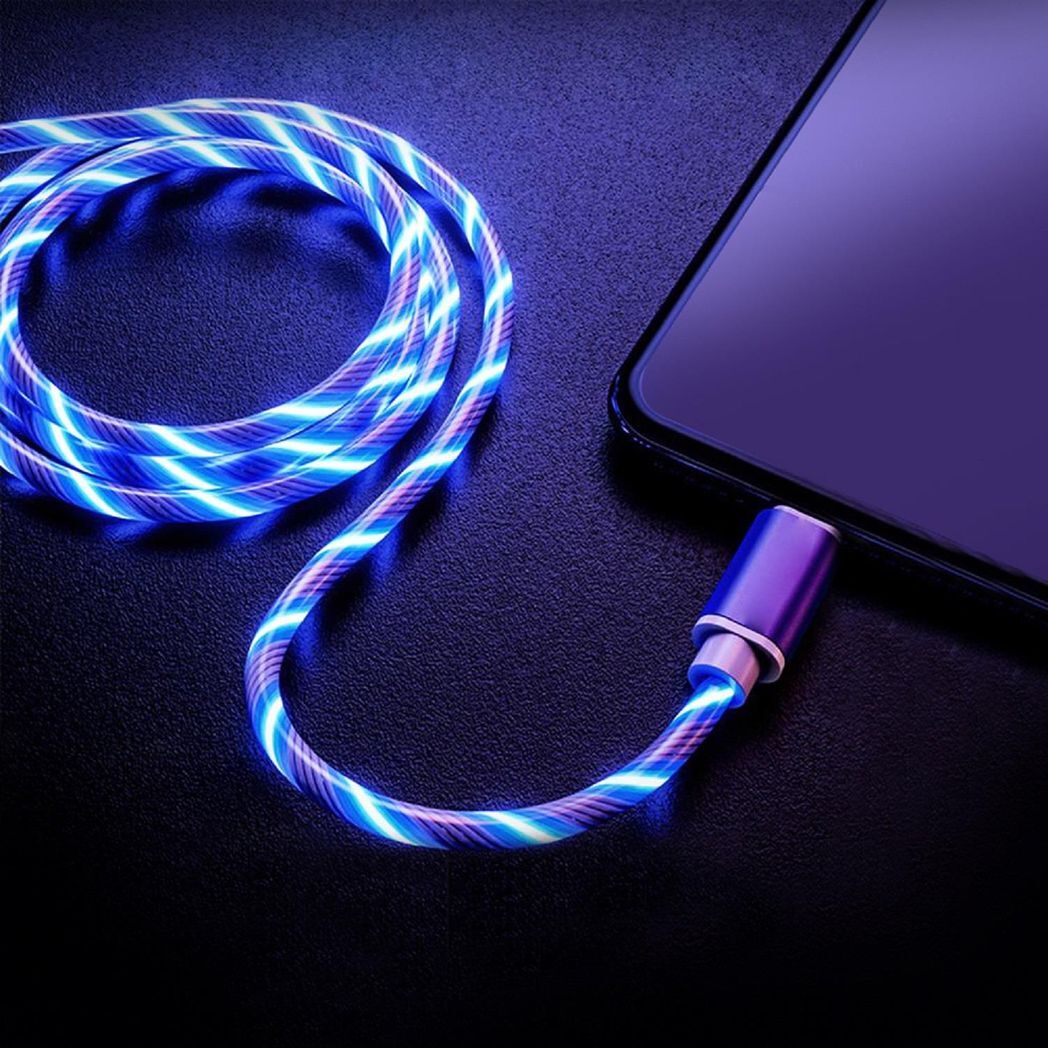 Vybe Great for Gaming 3M Light Up Charging Cable for Type-C Devices - Blue