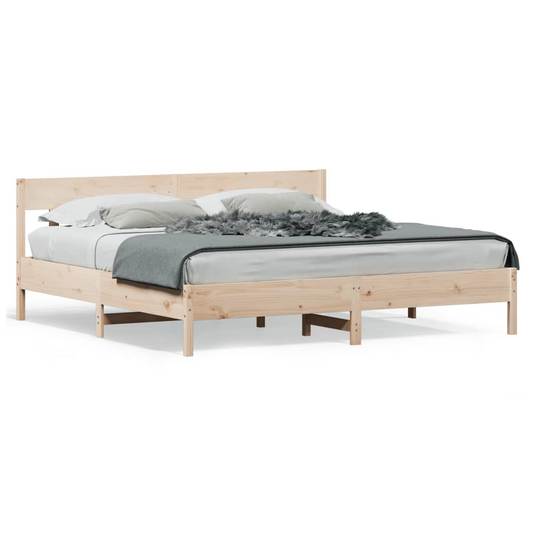 Bed Frame with Headboard 180x200 cm Super King Solid Wood Pine