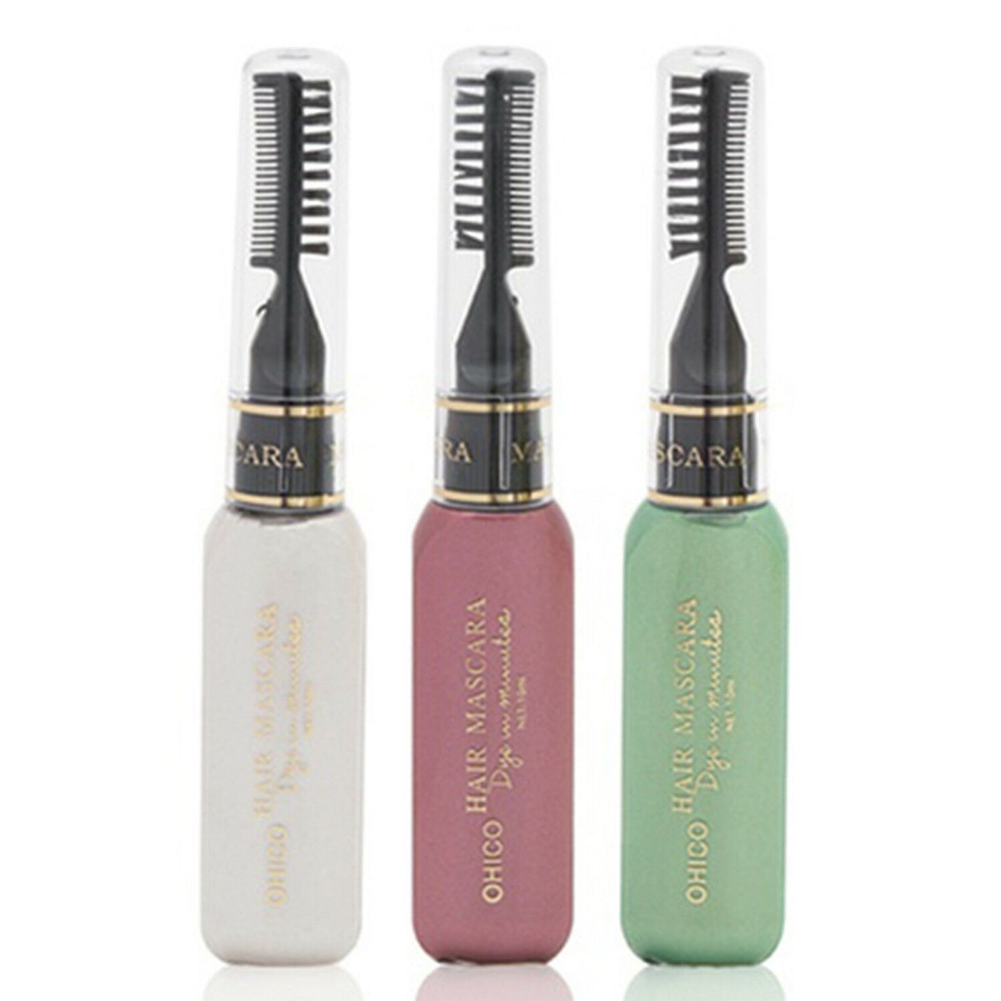 Aquarius Set of 3 Wash Out Hair Mascara Dye Creams[Red, White & Green]