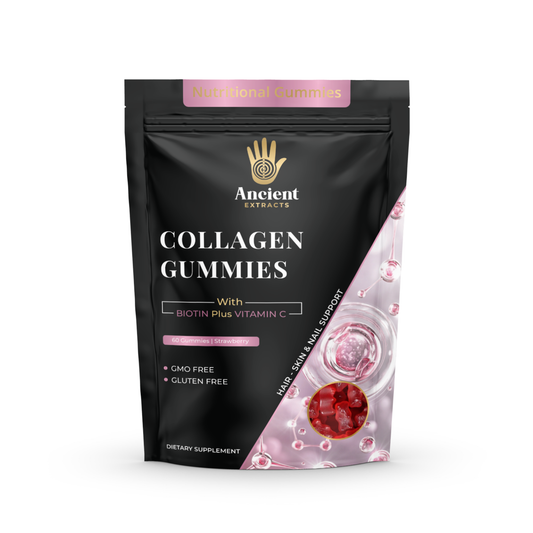 Ancient Extracts Collagen Gummies with biotin + vitamin C Strawberry flavour(60)