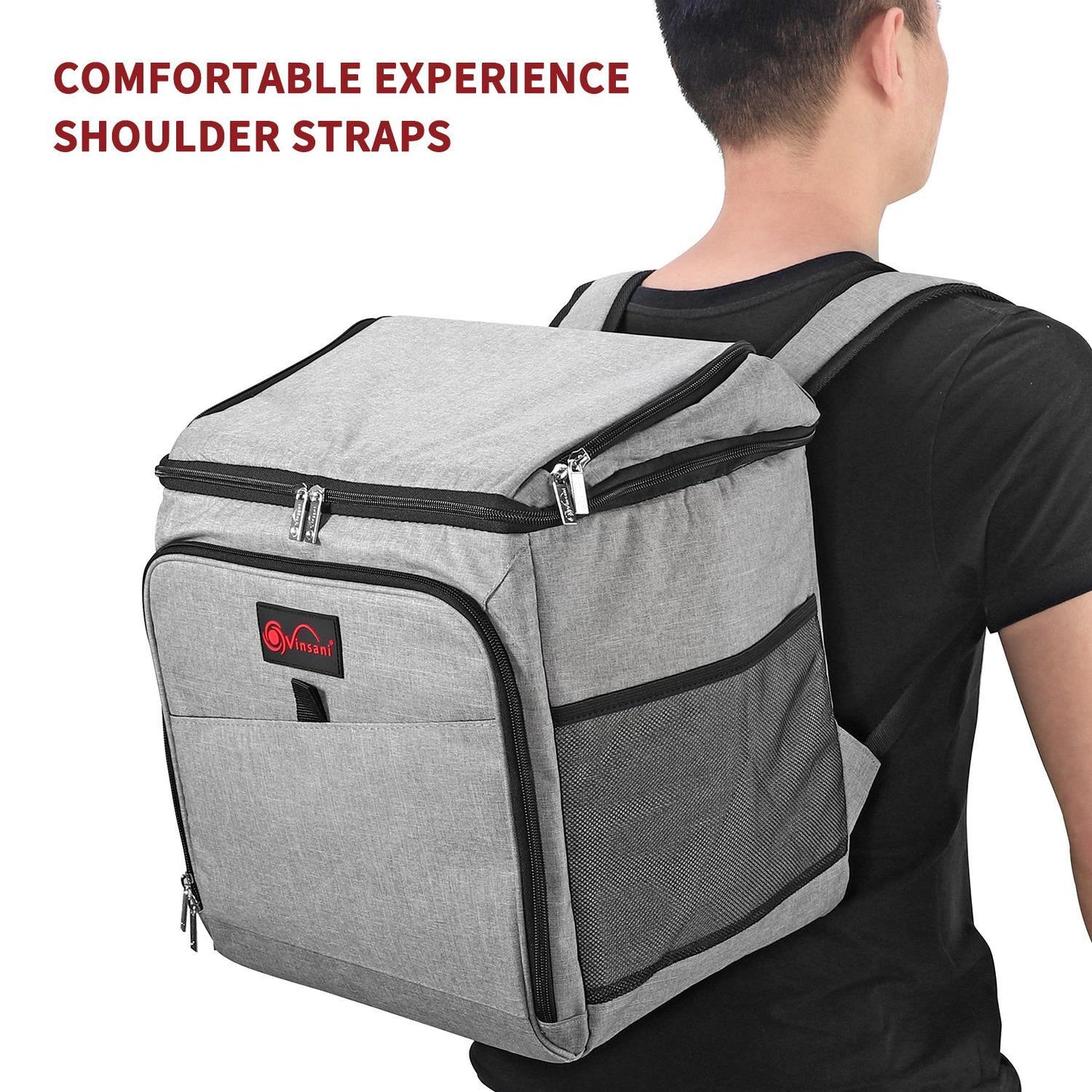 Vinsani 26l grey backpack cooler bag 1010125