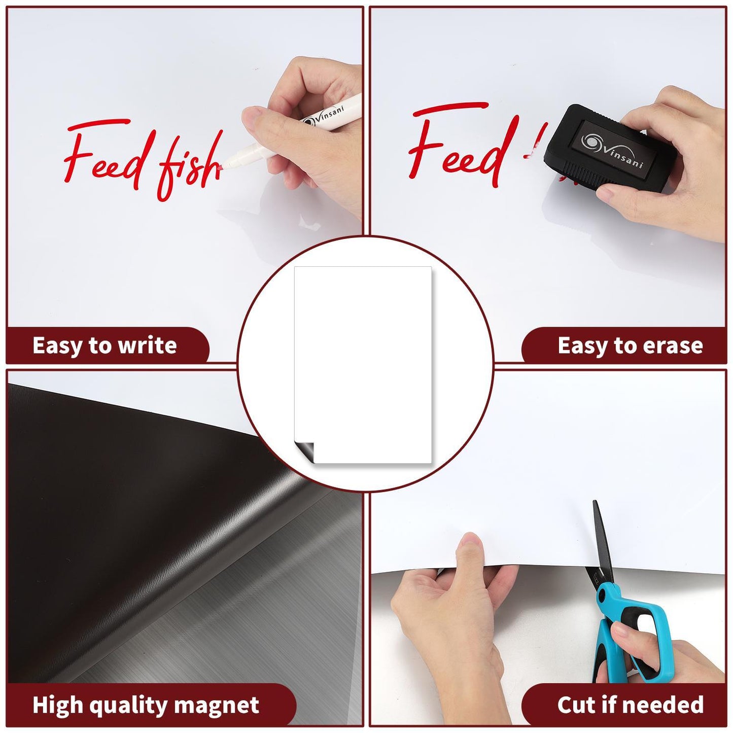 A3 Magnetic Memo Notes Whiteboard for Home Office Task