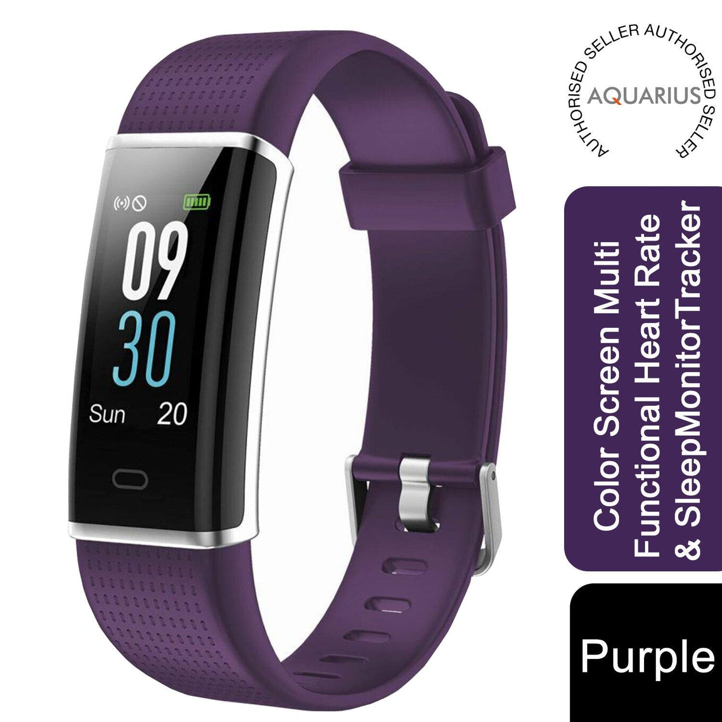 Aquarius AQ200 Color Screen Heart Rate & Sleep Monitor Tracker, Purple