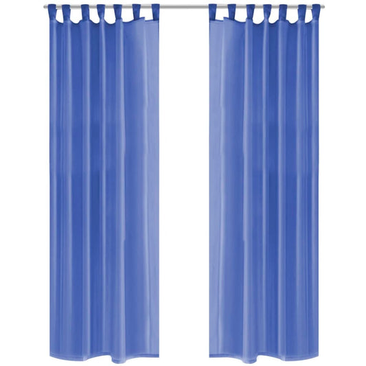 Voile Curtains 2 pcs 140x225 cm Royal Blue