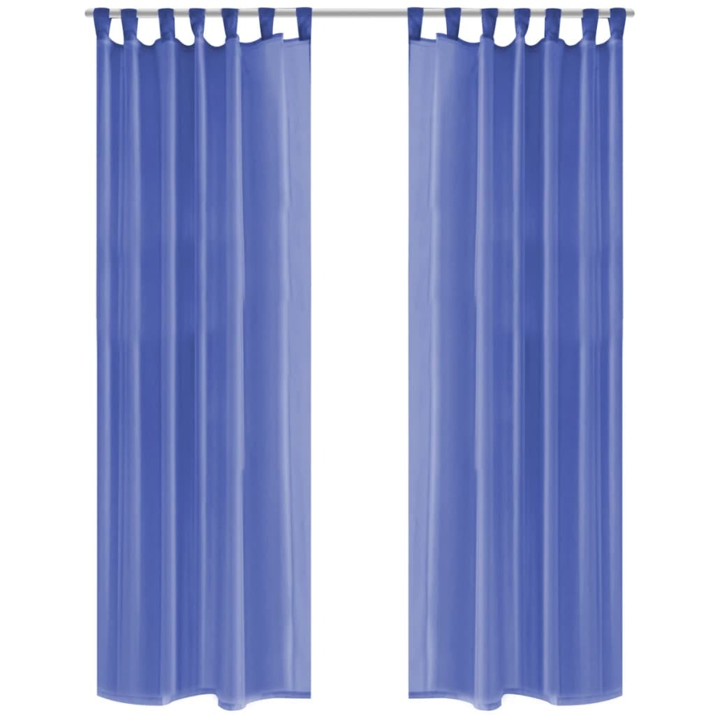 Voile Curtains 2 pcs 140x225 cm Royal Blue