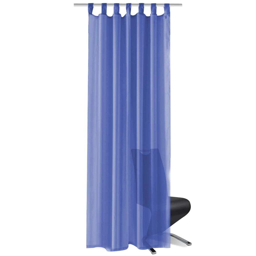 Voile Curtains 2 pcs 140x225 cm Royal Blue