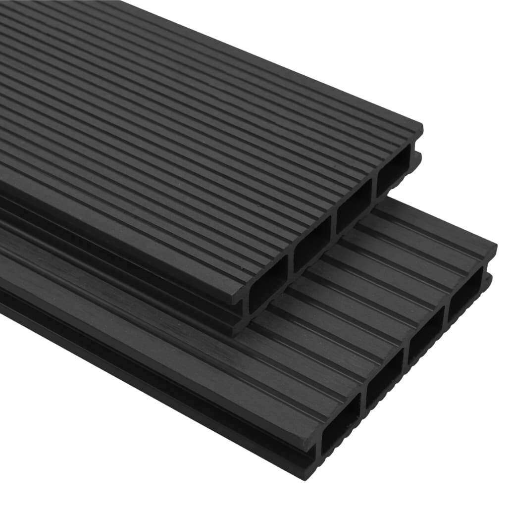 WPC Decking Boards with Accessories 10 m 2.2 m Anthracite