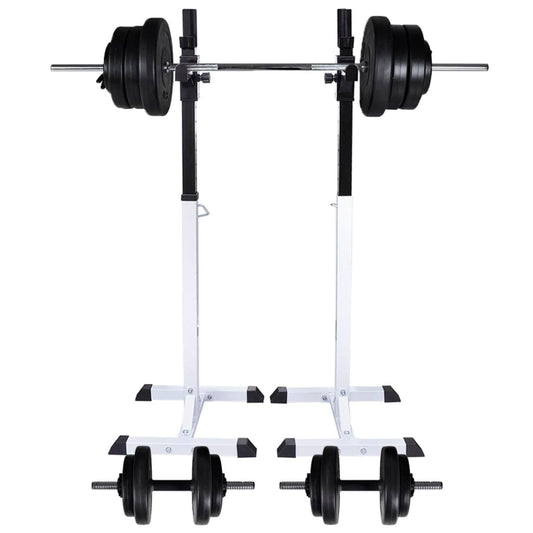 Barbell Squat Rack with Barbell and Dumbbell Set 60.5 kg