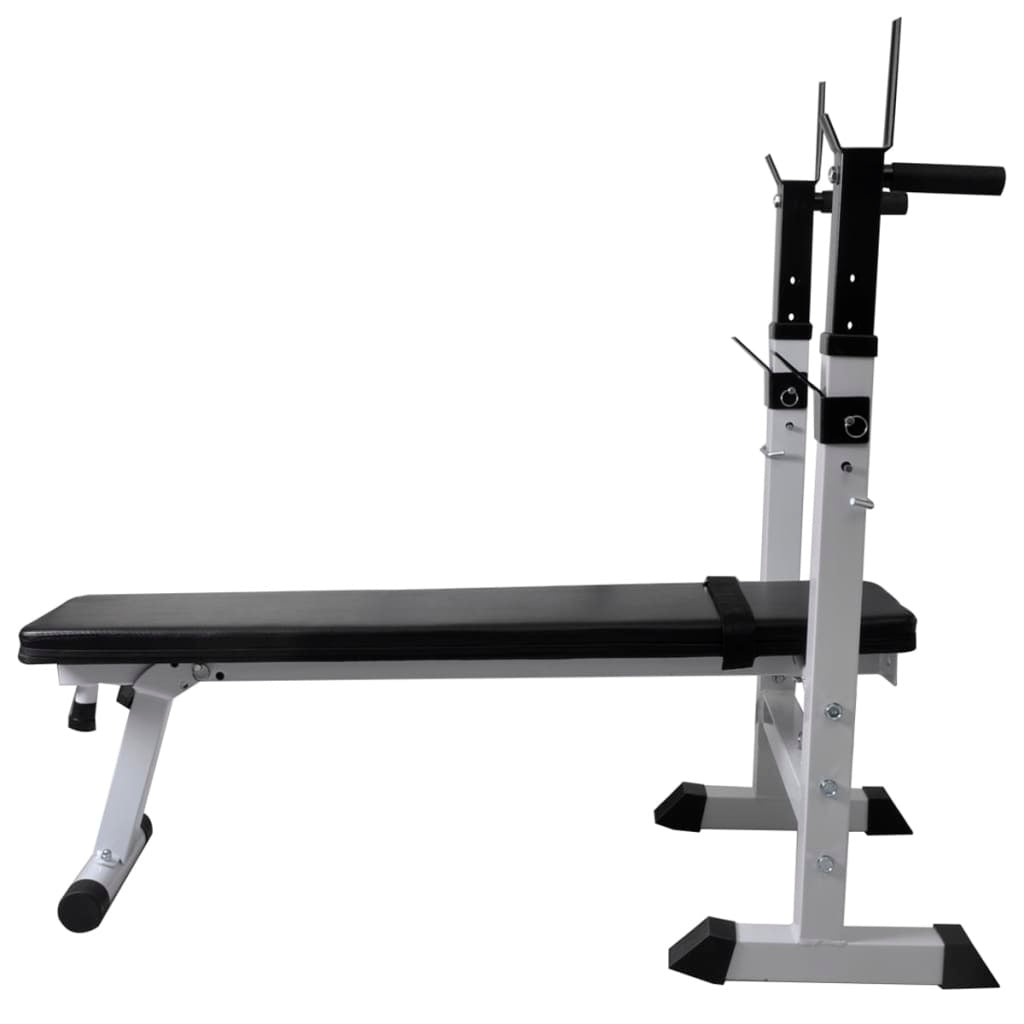 Workout Bench with Weight Rack, Barbell and Dumbbell Set 60.5kg