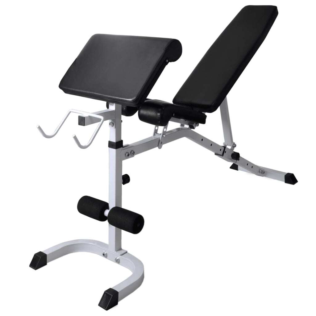 Workout Bench with Weight Rack, Barbell and Dumbbell Set 60.5kg