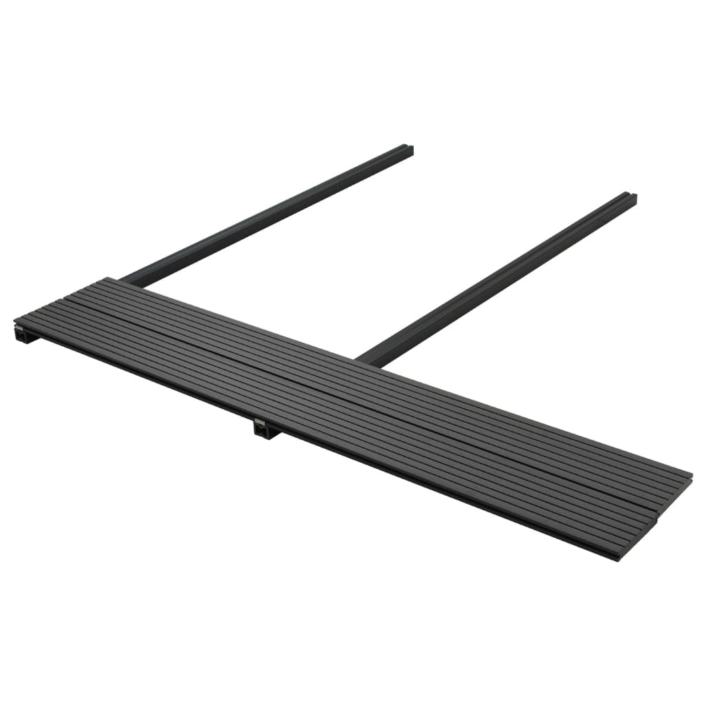 WPC Solid Decking Boards with Accessories 10 m 2.2 m Black