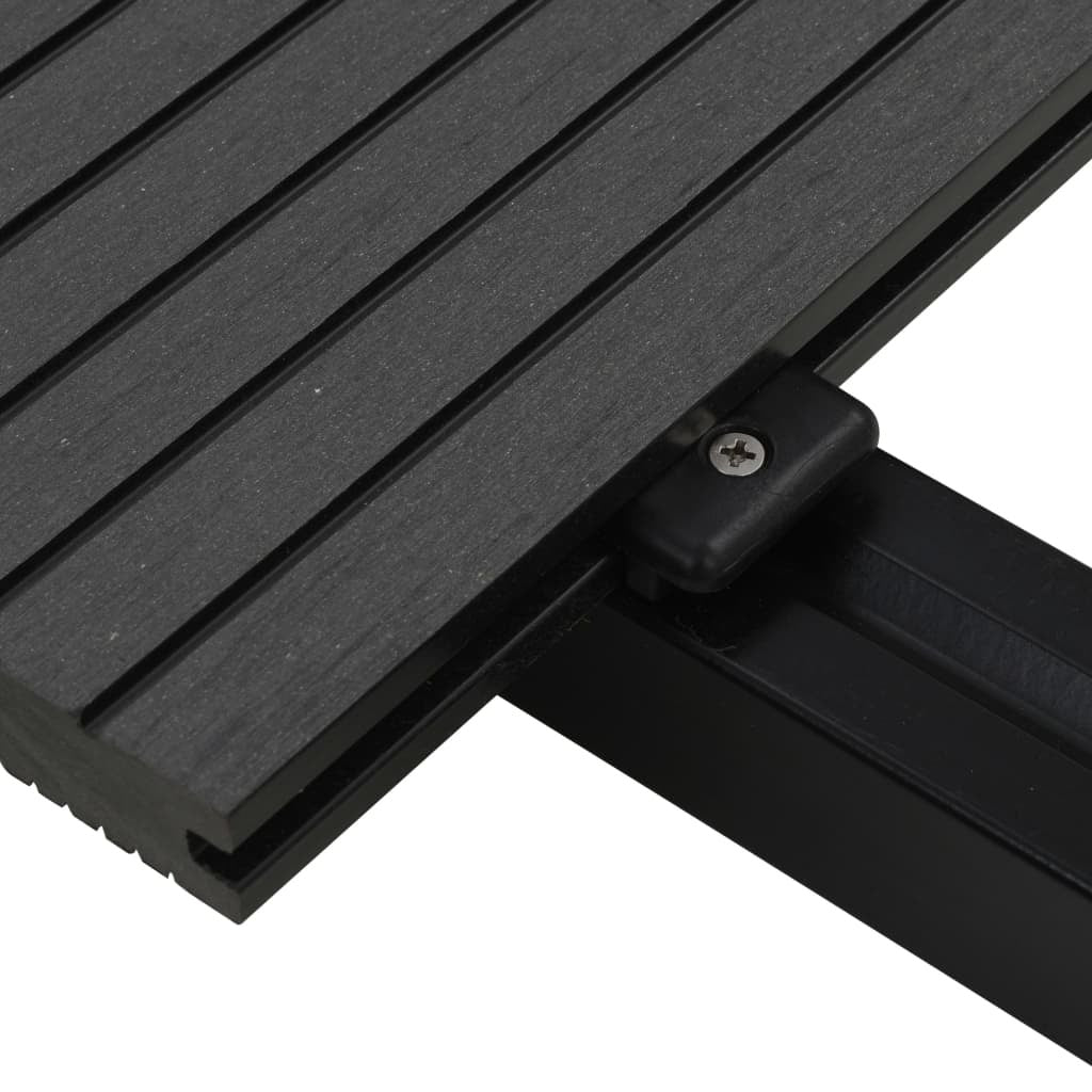 WPC Solid Decking Boards with Accessories 10 m 2.2 m Black