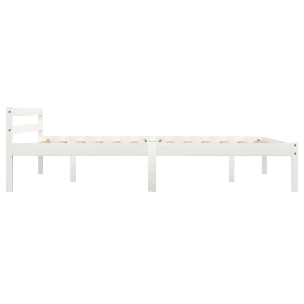 Bed Frame White Solid Pine Wood 140x200 cm