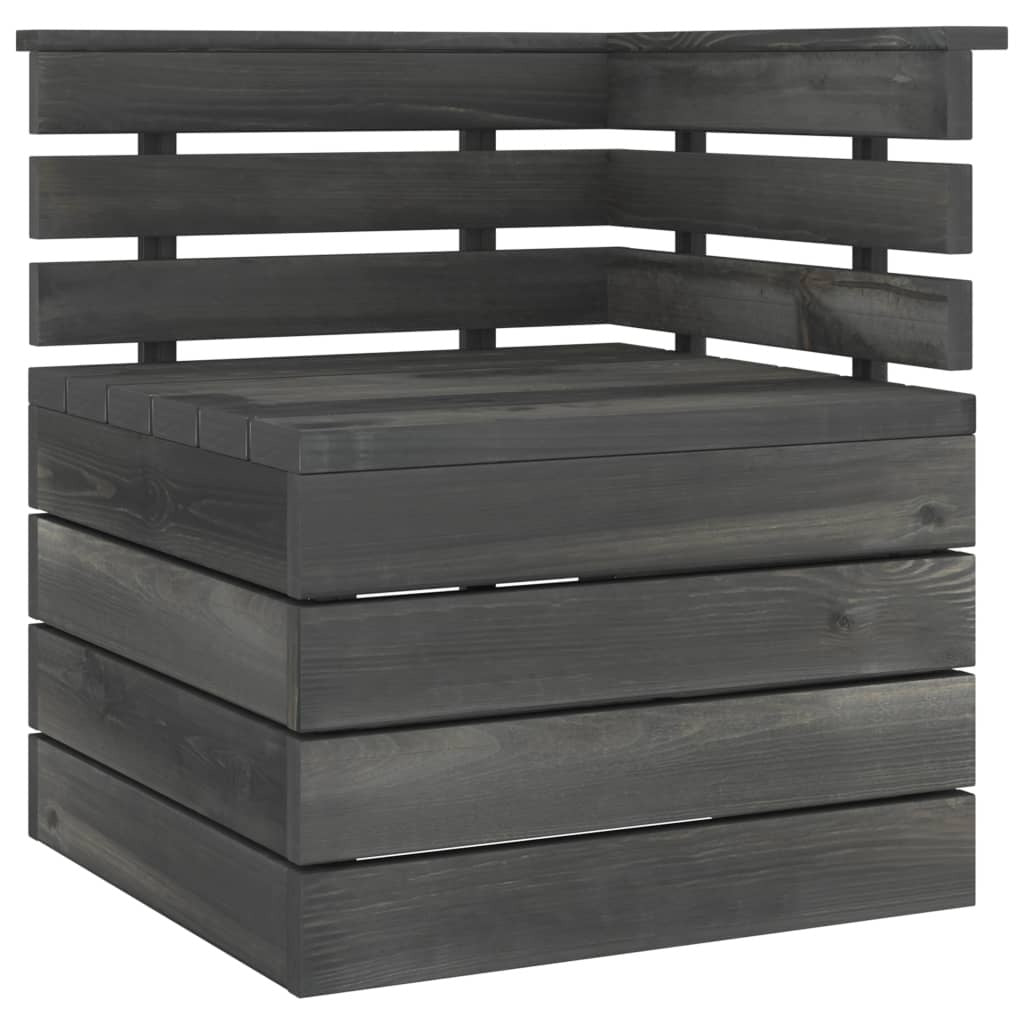 10 Piece Garden Pallet Lounge Set Solid Pinewood Dark Grey