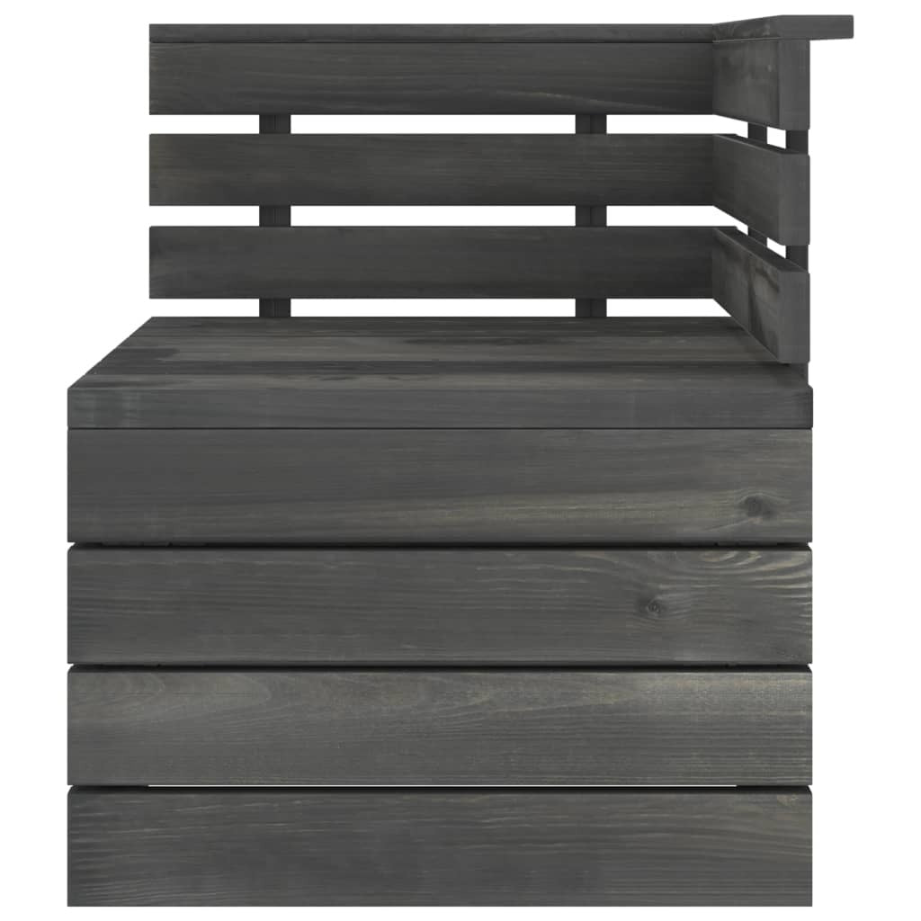 10 Piece Garden Pallet Lounge Set Solid Pinewood Dark Grey