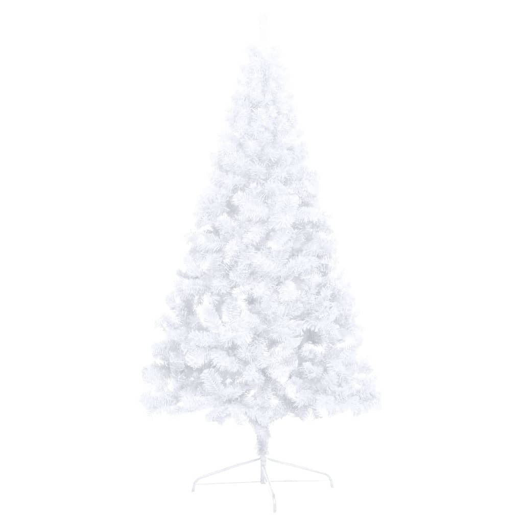 Artificial Half Christmas Tree with LEDs&Ball Set White 120 cm