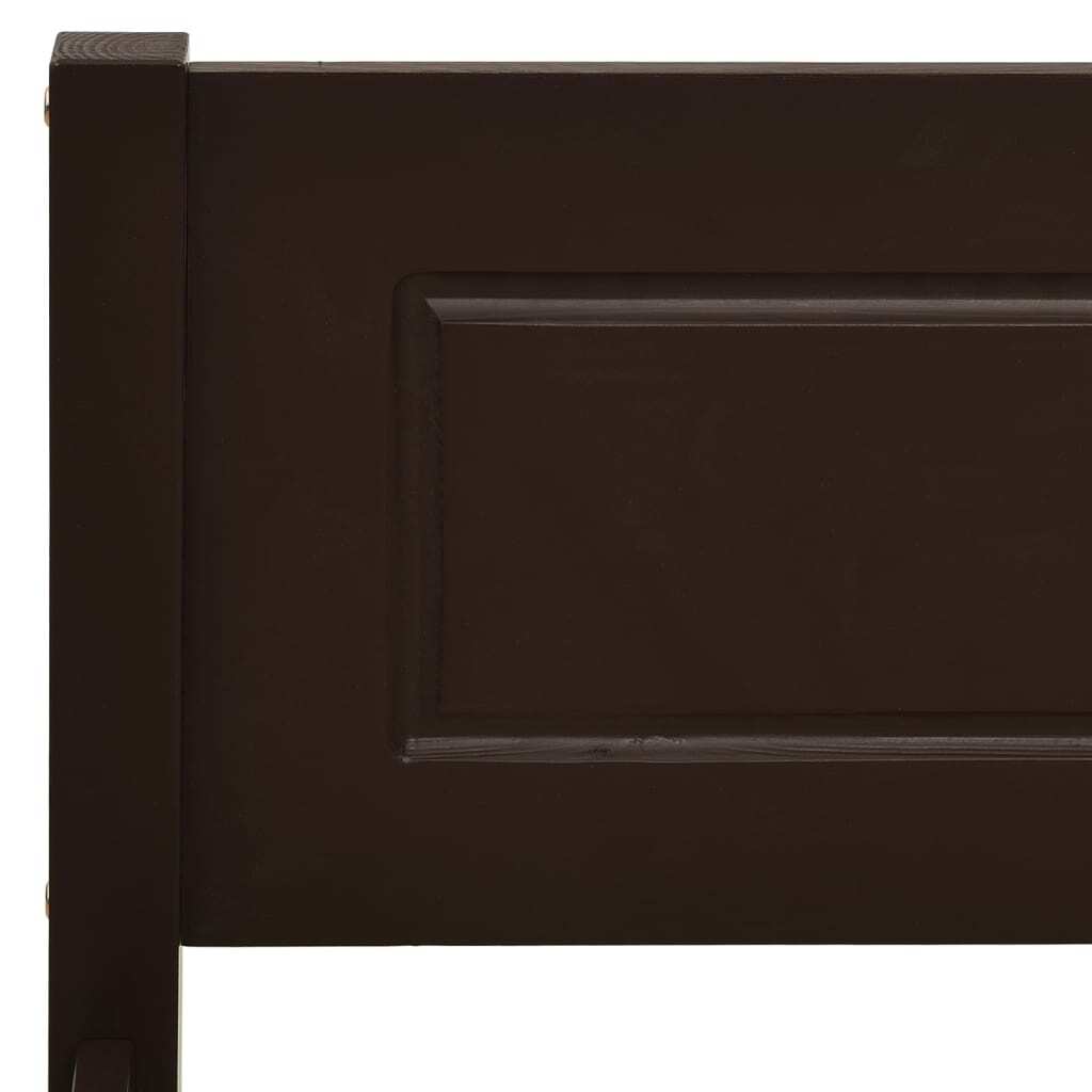 Bed Frame Solid Pinewood Dark Brown 140x200 cm