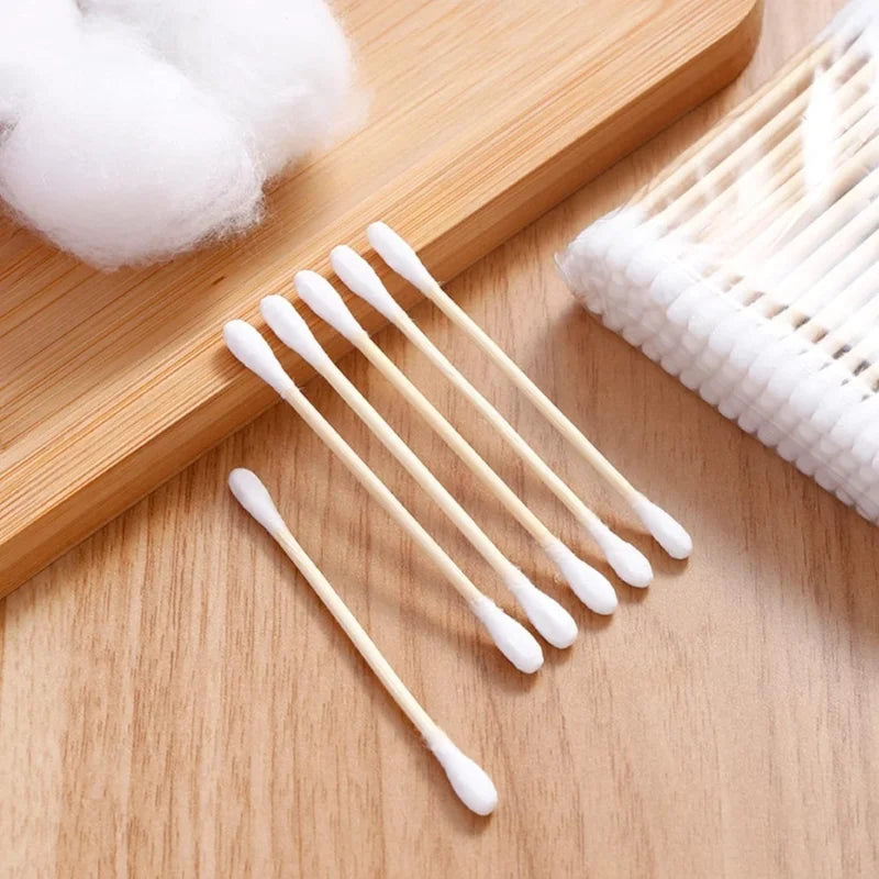 Wholesale 100Pcs Cotton Swab Wooden Cotton Sticks Double-Tipped Cotton