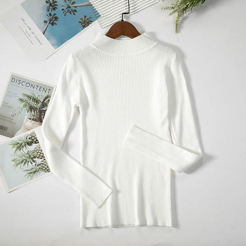 Women Turtleneck Sweater Knitted Soft Pullovers cashmere Jumpers Basic