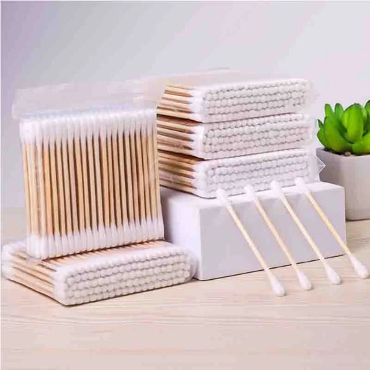 Wholesale 100Pcs Cotton Swab Wooden Cotton Sticks Double-Tipped Cotton