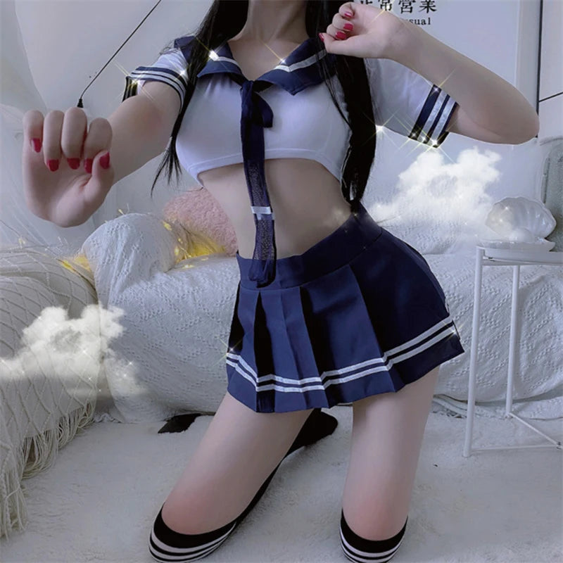 Women Sexy Cosplay Lingerie Student Uniform anime School Girl Erotic