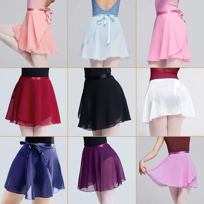 Women Ballet Skirts Lace-up Chiffon Skirts Dance Skirts Adults Girls