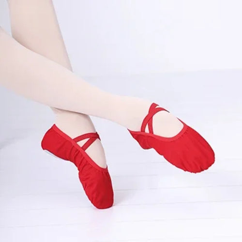 Women Ballet Shoes Canvas Girls Dance Slippers Split Sole Gymnastics