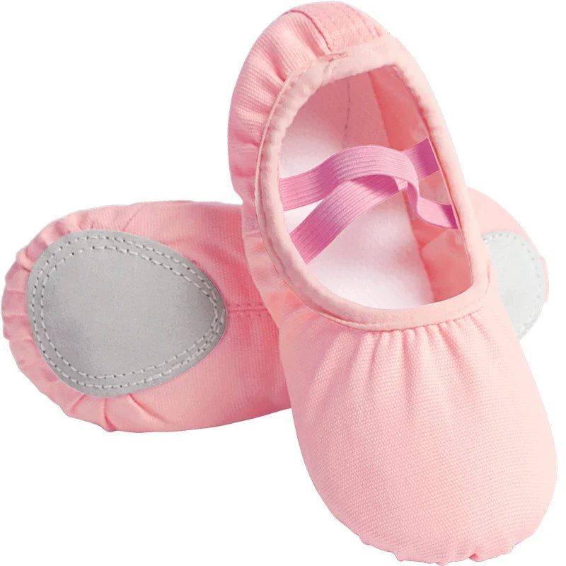 Women Ballet Shoes Canvas Girls Dance Slippers Split Sole Gymnastics