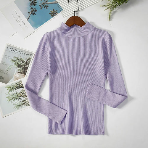 Women Turtleneck Sweater Knitted Soft Pullovers cashmere Jumpers Basic