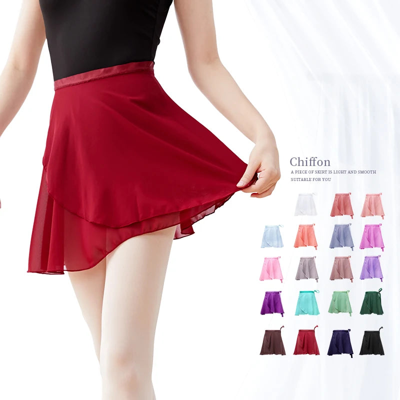 Women Ballet Skirts Lace-up Chiffon Skirts Dance Skirts Adults Girls