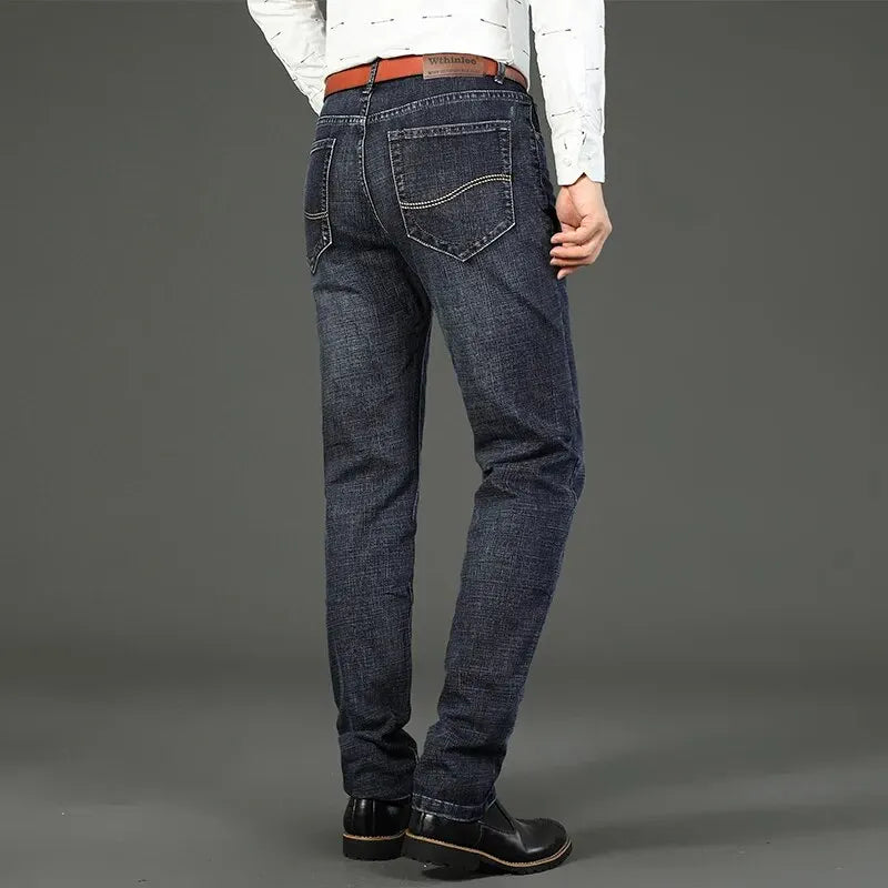 Wthinlee New Business Men's Jeans Casual Straight Stretch Fashion