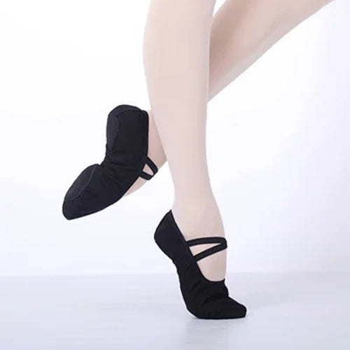 Women Ballet Shoes Canvas Girls Dance Slippers Split Sole Gymnastics