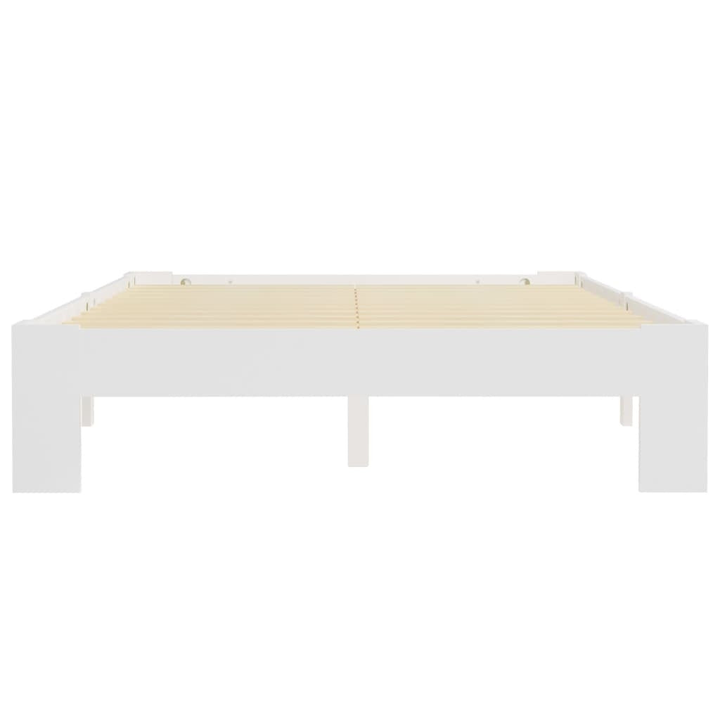 Bed Frame White Solid Pine Wood 140x200 cm