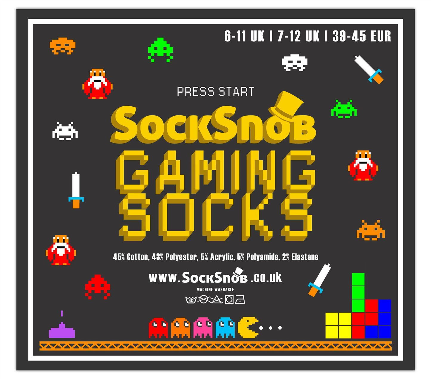 3 Pairs Retro Gaming Socks (6-11 UK / Gaming Controllers)