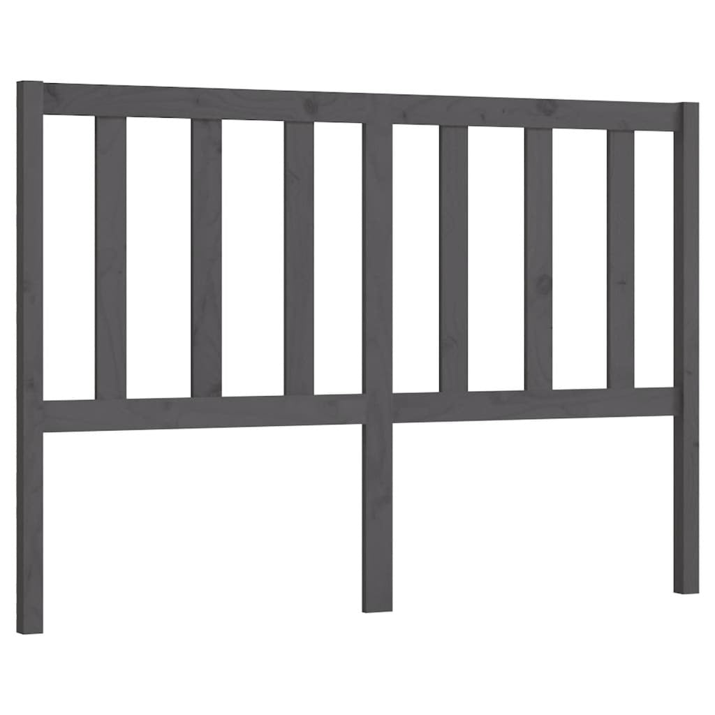 Bed Headboard Grey 141x4x100 cm Solid Wood Pine